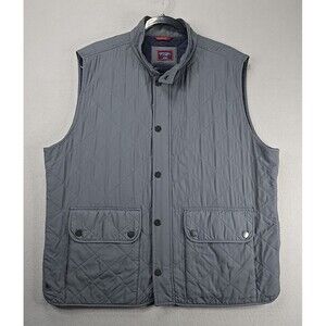 Untuckit Men's 100% Nylon Full Zip Quilted Woodcrest Vest Gray • XL